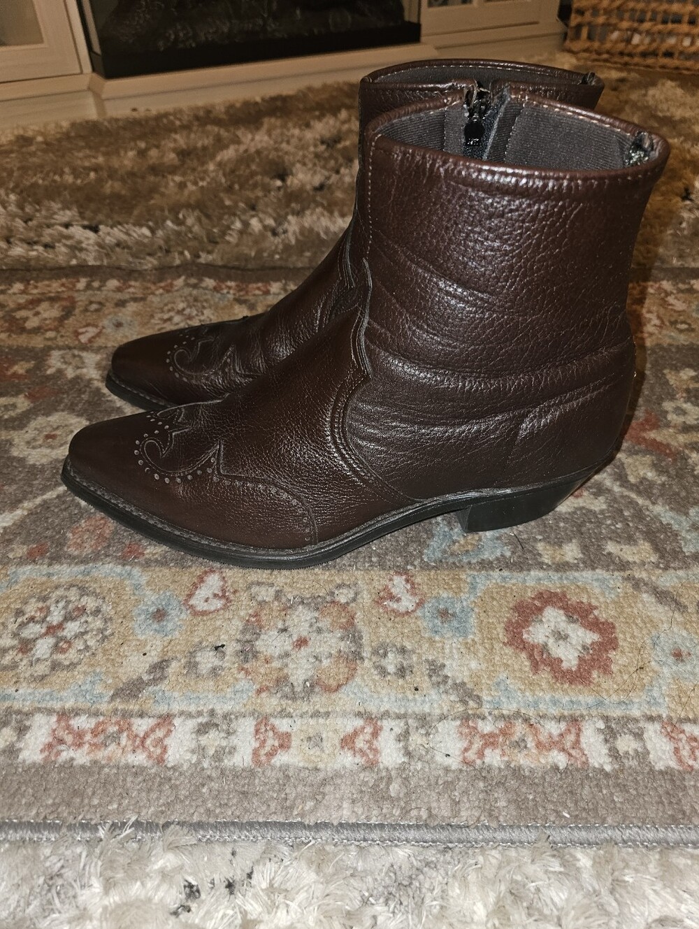 ABILENE BOOT CO. 7" Shaft Leather Dress Boots Dark Cocoa Brown Size 12D NICE!! - Picture 2 of 5